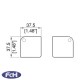 Medium Flat Corners with 2mm Radius - 37mm x 37mm - Pack of 4